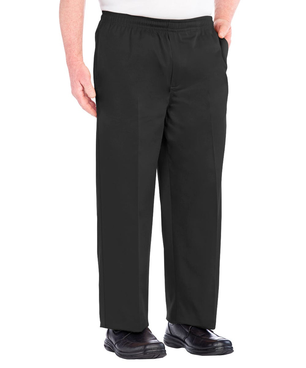 Silverts SV50790 Regular Mens Cotton Elastic Waist Pant  Black, Size=XL, SV50790-SV2-XL