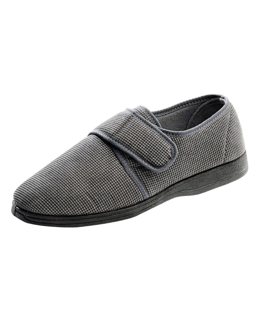 Silverts SV51130 Men's Wide Adjustable Slippers Gray, Size=9, SV51130-SV18-9