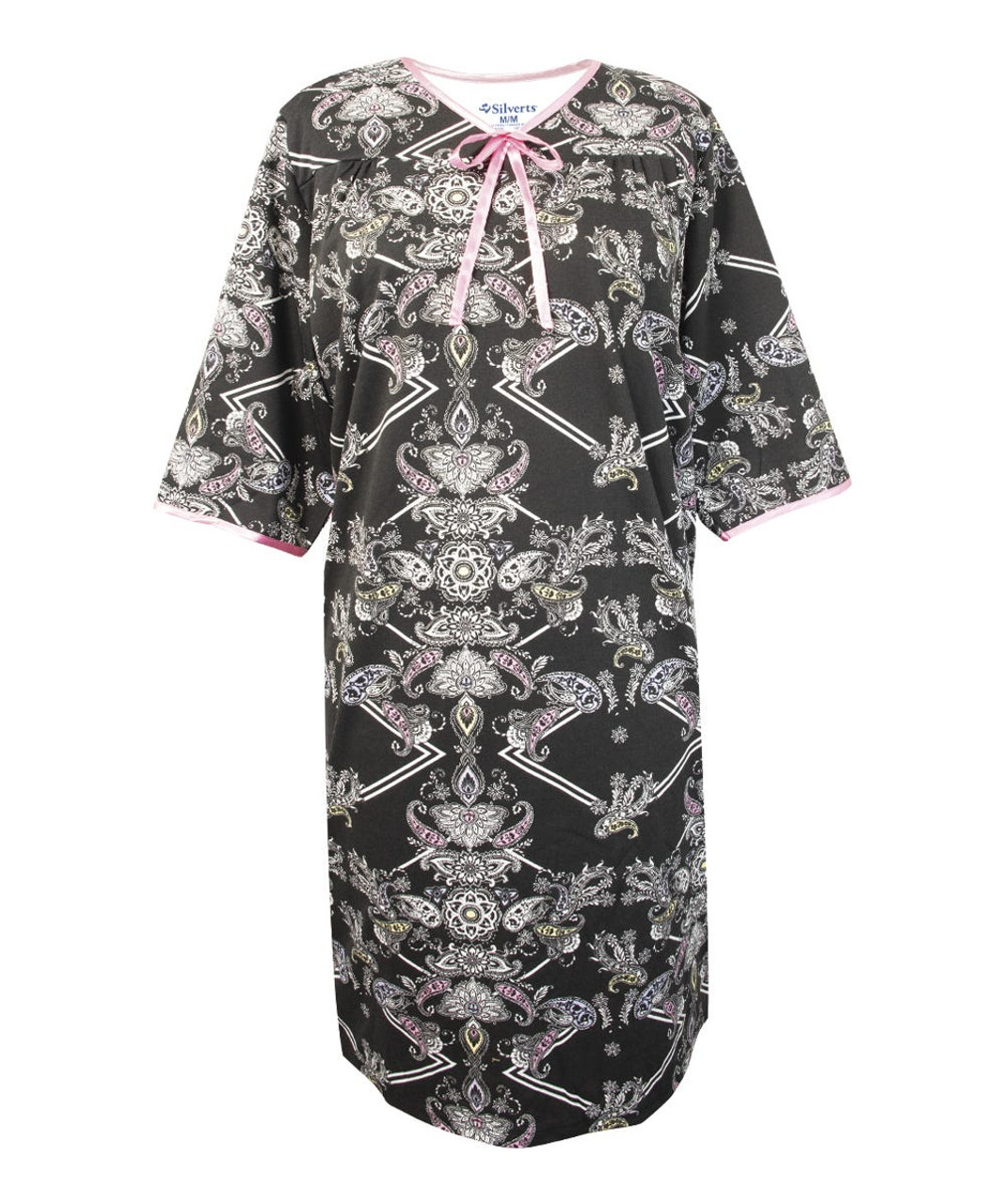 Silverts SV26000 Soft Womens Hospital Gowns Perfect Paisley, Size=M, SV26000-SV1428-M