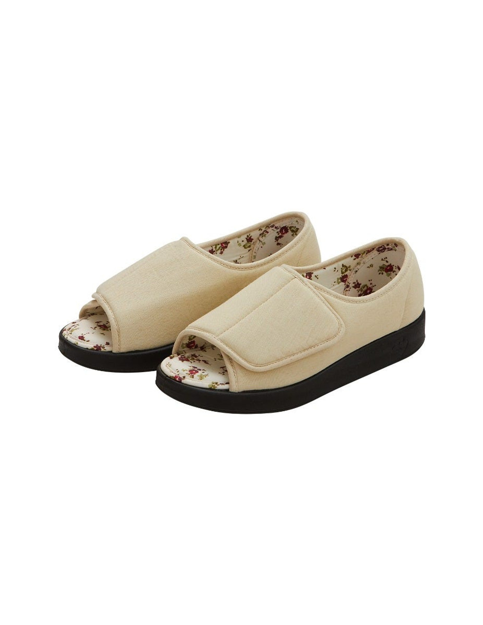 Silverts SV15180 Womens Extra Wide Open Toed Shoes for Indoor & Outdoor  Beige, Size=10, SV15180-SVBGB-10