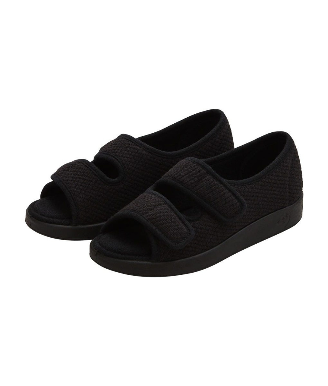 Silverts SV15370 Womens Easy Closure Sandal for Indoors & Outdoors Black, Size=8, SV15370-SVBLB-8