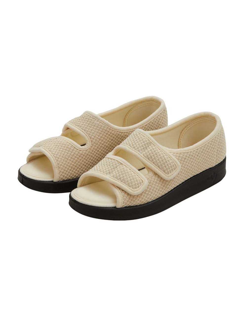 Silverts SV15370 Womens Easy Closure Sandal for Indoors & Outdoors Natural, Size=5, SV15370-SVNAB-5