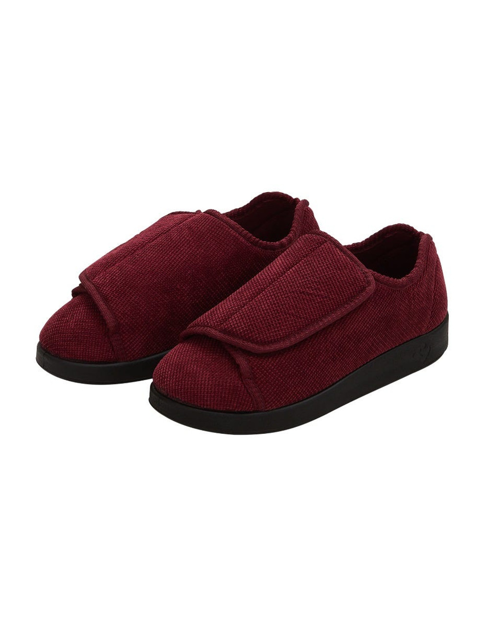 Silverts SV15100 Womens Extra Extra Wide Easy Closure Slippers Wine, Size=11, SV15100-SVWIB-11