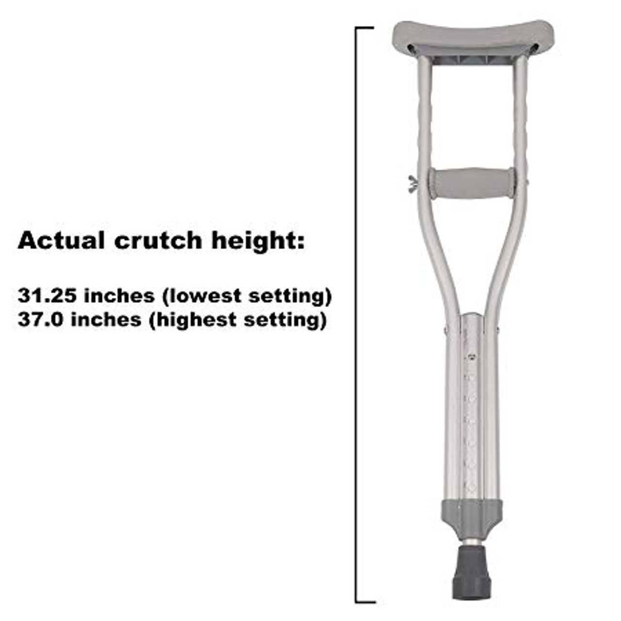 Adult push-button aluminum crutches - 5'2" - 5'10" (5092-S) (5092-S)