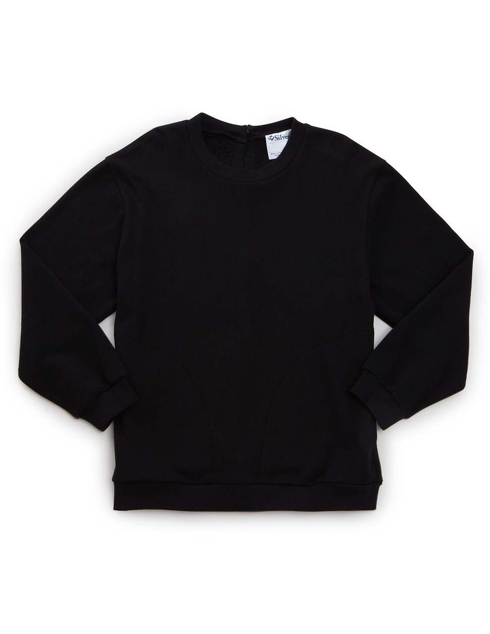 Silverts SV51040 Men's Open Back Adaptive Fleece Sweatshirt Black, Size=3XL, SV51040-SV2-3XL