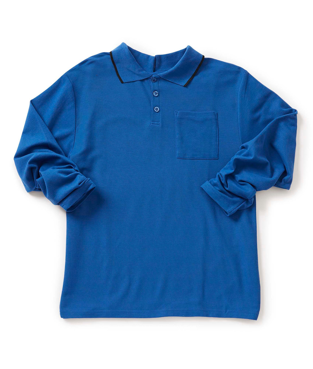 Silverts SV51240 Men's Antimicrobial Open Back Polo Shirt Classic Blue, Size=M, SV51240-SV1206-M