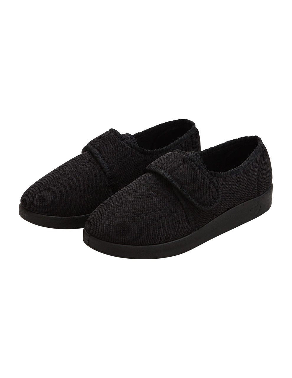 Silverts SV55130 Men's Wide Antimicrobial Adjustable Slippers  Black, Size=12, SV55130-SVBBB-12