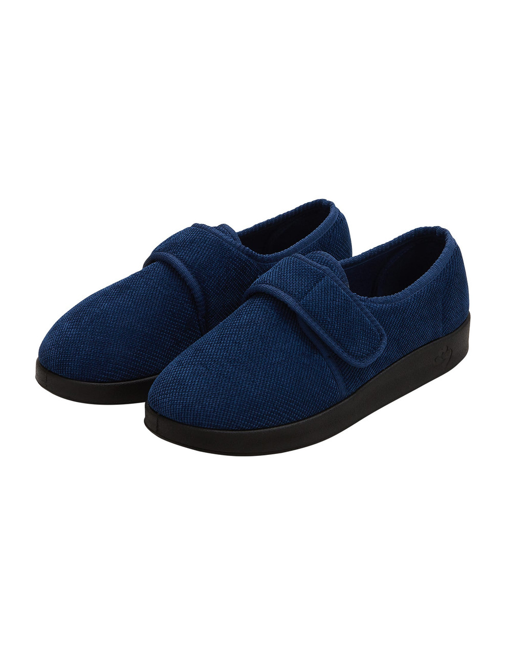 Silverts SV55130 Men's Wide Antimicrobial Adjustable Slippers  Navy, Size=9, SV55130-SVNNB-9