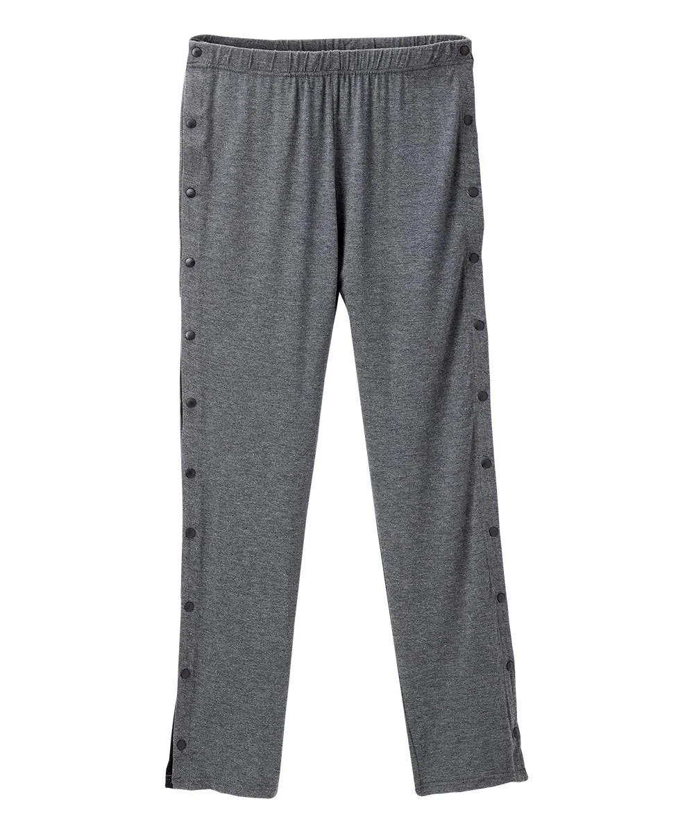 Silverts SV61010 Womens Post-Surgical Tearaway Pants With Snaps Heather Gray, Sizes: S-3XL