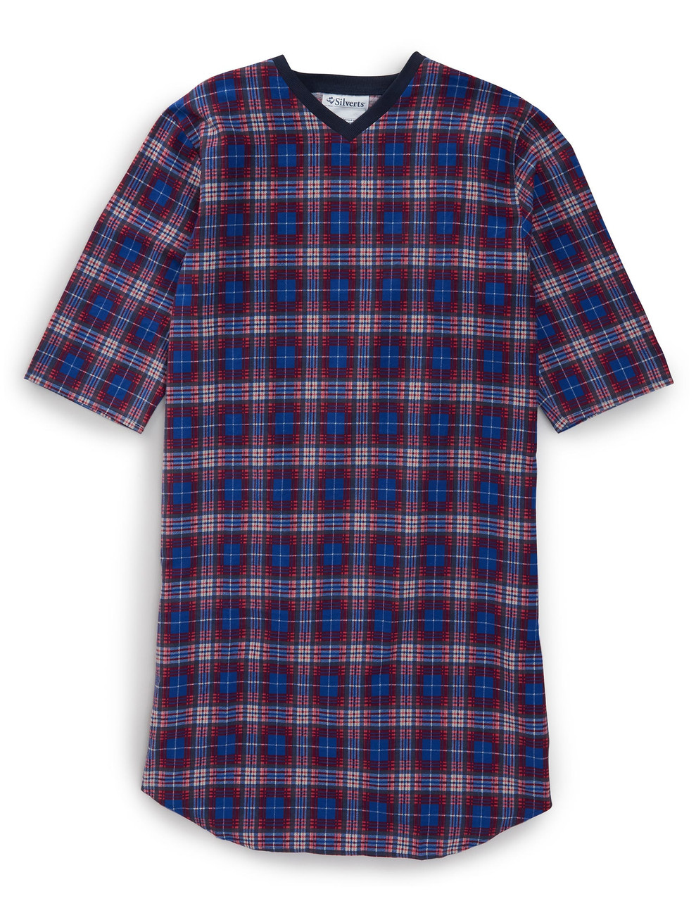 Silverts SV50120 Men's Flannel Hospital Gowns Red Plaid, Size=4XL, SV50120-SV610-4XL