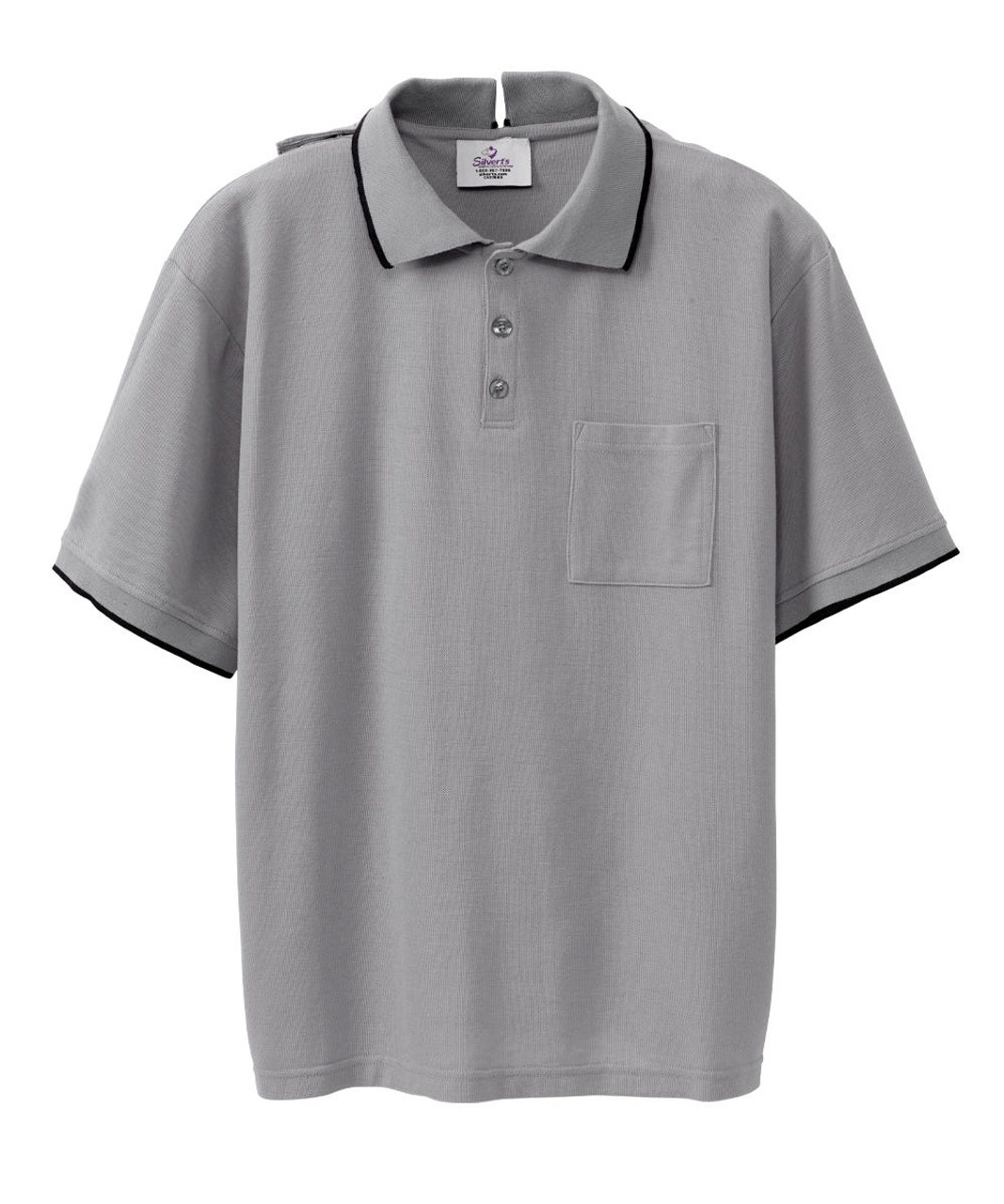 Silverts SV50710 Handsome Adaptive Polo Shirt Tops Dove Gray, Size=M, SV50710-SV1367-M