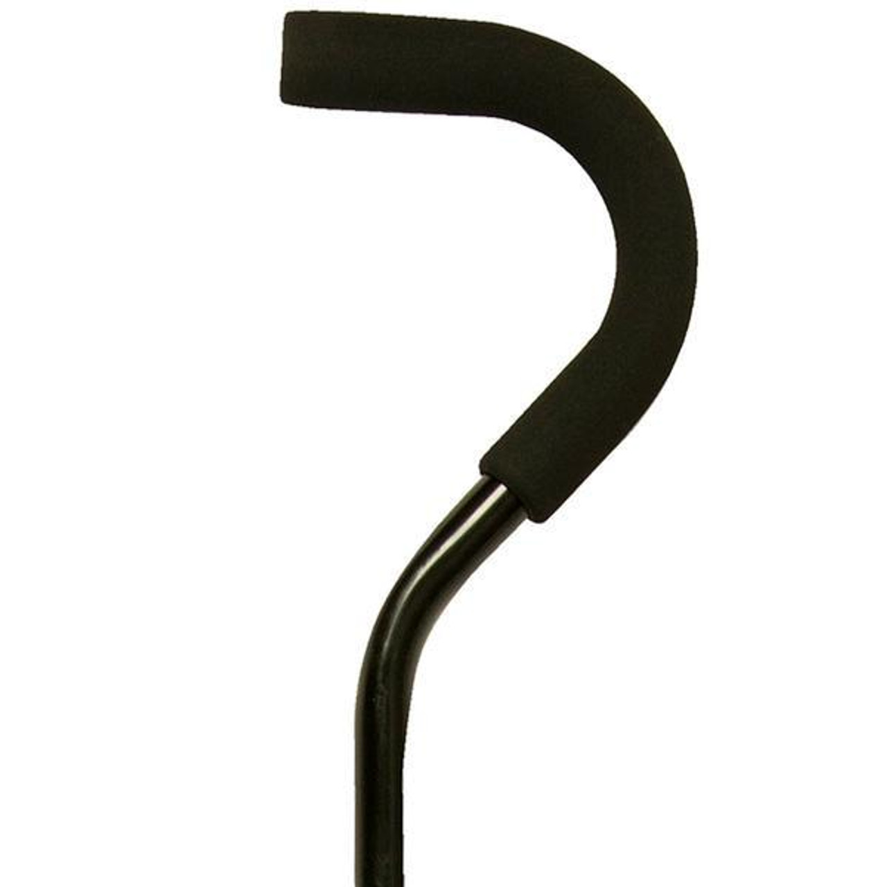 PCP 212100 ALUMINUM ADJUSTABLE OFFSET FOAM HANDLE - 3/4" (1.91cm) Cane Tip Black Shaft - Black Handle (economy)