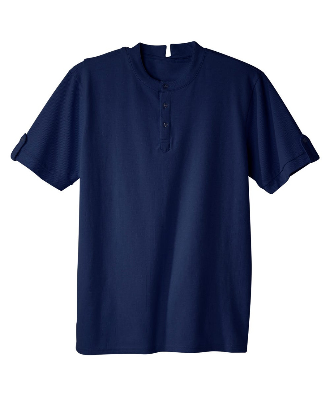 Silverts SV170 Senior Men's Adaptive Open Back Henley Shirt Navy, Size=2XL, SV170-SV3-2XL