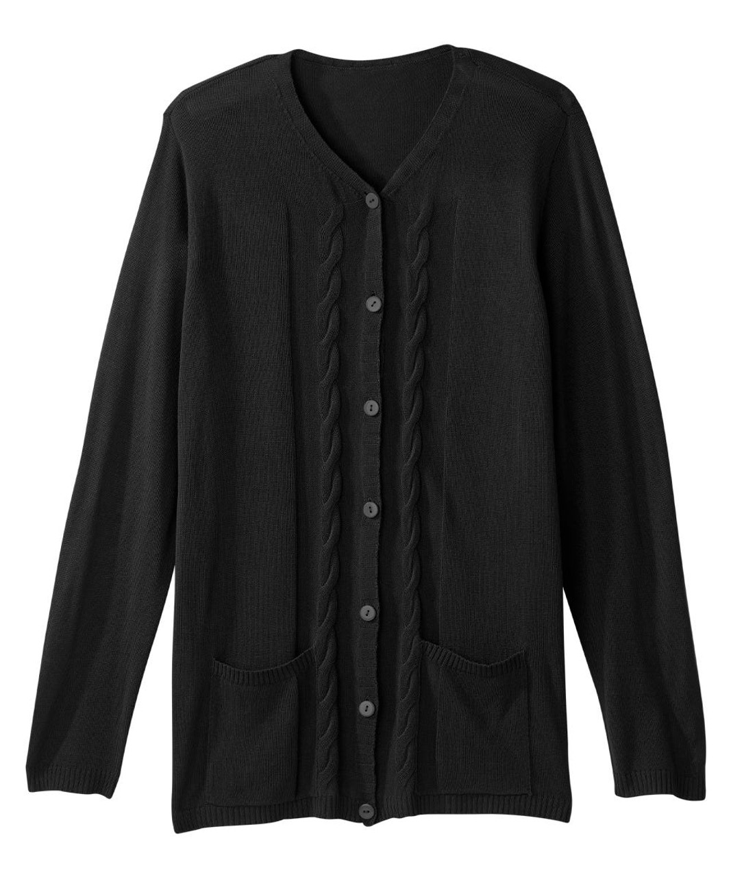 Silverts SV178 Senior Women's Conventional Cardigan Black, Size=L, SV178-SV2-L