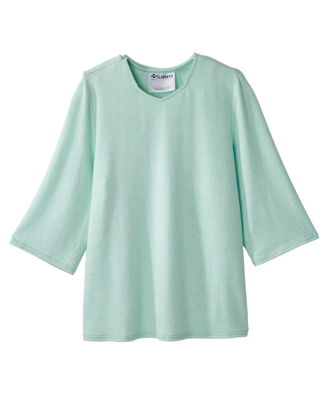 Silverts SV23610 Womens Soft Open Back Adaptive Top Heather Tranquil Sage, Size=L, SV23610-HTSA-L