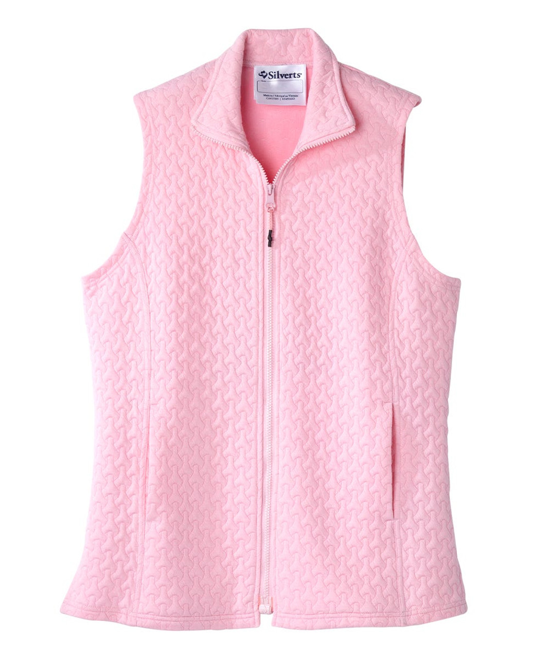 Silverts SV165 Senior Women's Adaptive Mag Zip Track Suit Vest Pink, Size=2XL, SV165-SV14-2XL