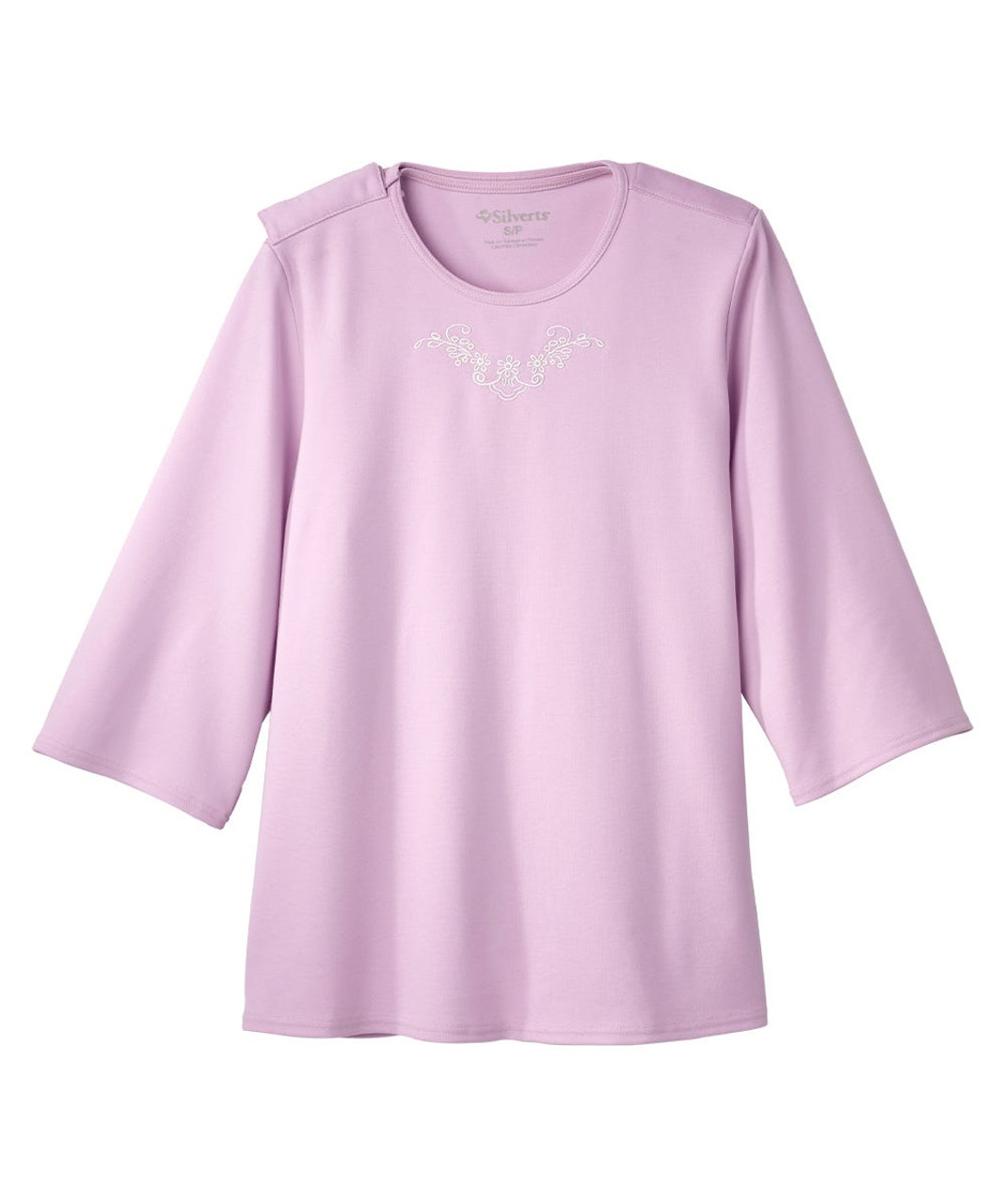 Silverts SV24700 Warm Winter Weight Adaptive Clothing Top for Women Lilac Mist, Size=L, SV24700-LIMI-L