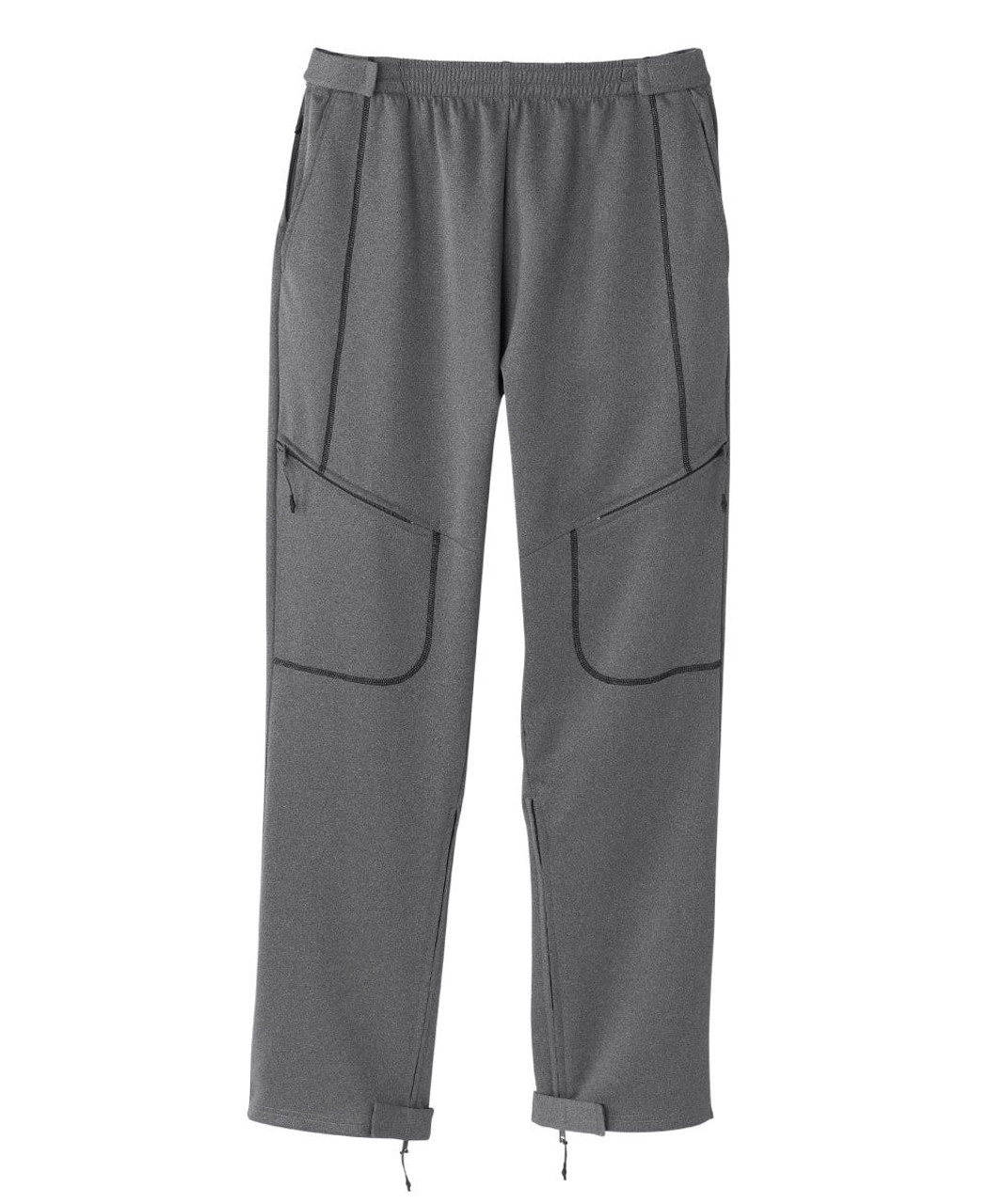 Silverts SV610 Men's Zipper Post Surgery Adaptive Recovery Pant Heather Gray/Black, Size=2XL, SV610-SV2079-2XL