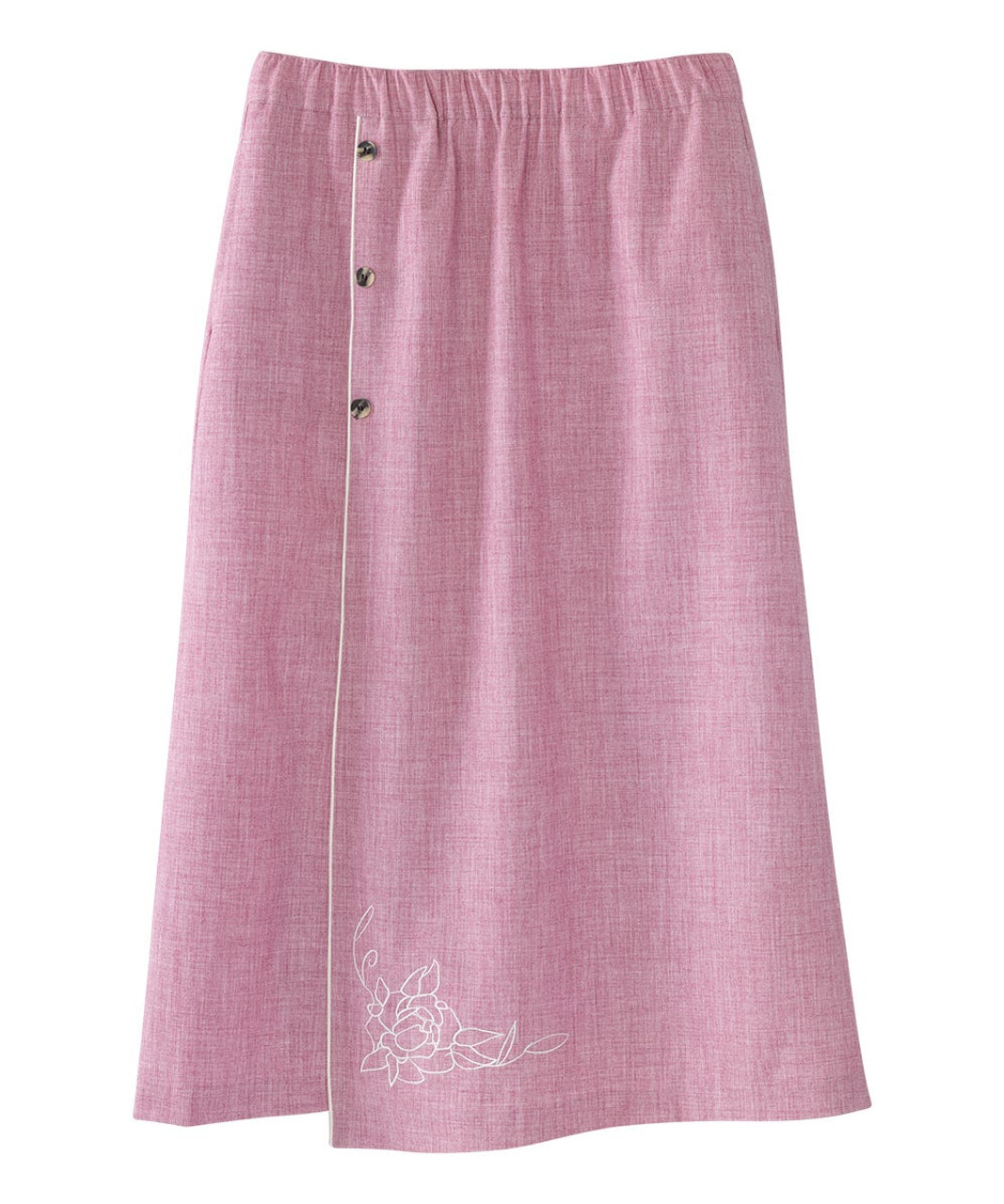 Silverts SV015 Senior Women's Open Back Adaptive Skirt Dusty Pink, Size=S, SV015-SV2004-S