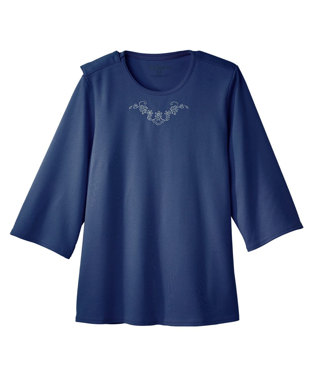 Silverts SV24700 Warm Winter Weight Adaptive Clothing Top for Women Navy, Size=L, SV24700-NAVY-L