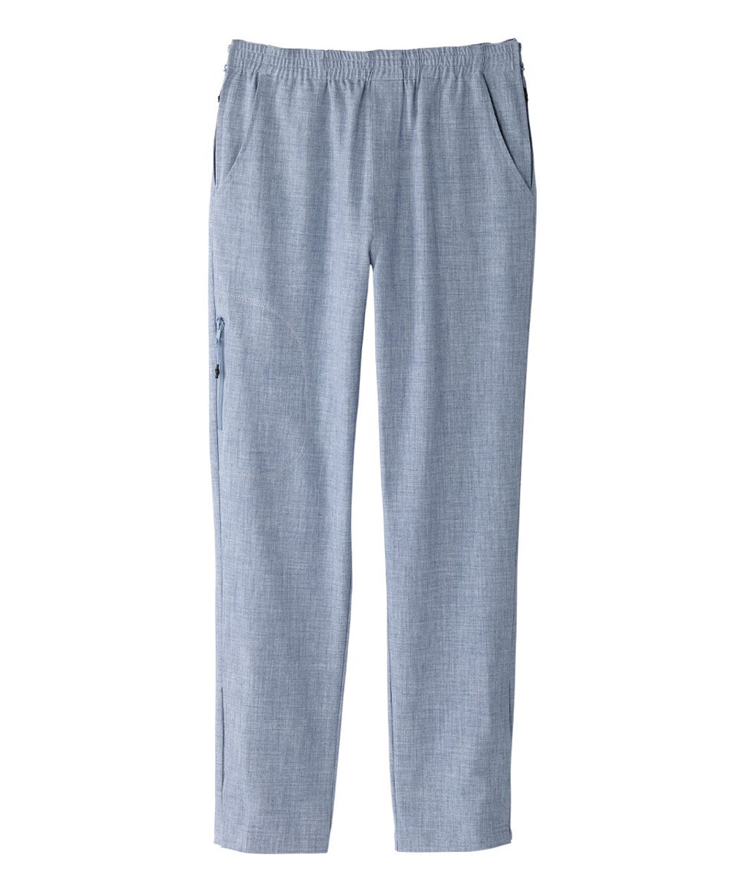 Silverts SV040 Senior Women's Side Zip Adaptive Linen Pant Breezy Blue, Size=L, SV040-SV2003-L