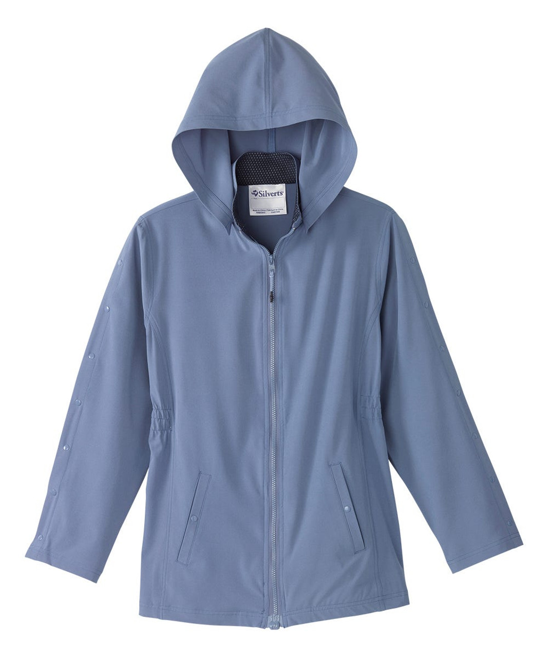 Silverts SV606 Women's Post Surgery Recovery Jacket Magnetic Zip With Detachable Hood  Steel Blue, Size=3XL, SV606-SV17-3XL