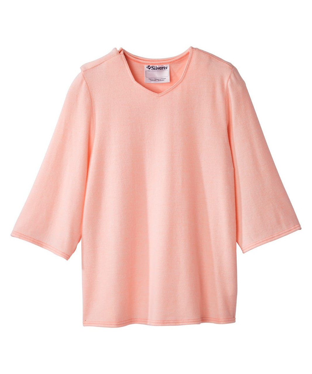 Silverts SV23610 Womens Soft Open Back Adaptive Top Heather Pale Cantaloupe, Size=3XL, SV23610-HPAC-3XL