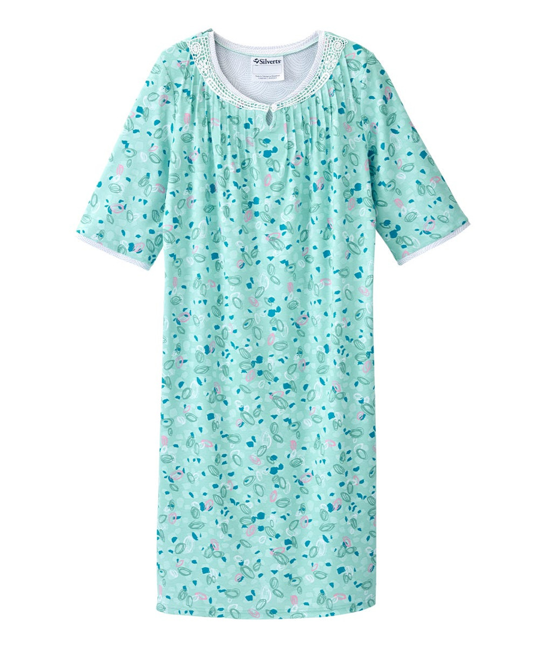 Silverts SV26280 Adaptive Hospital Gowns Nursing Home & Home Care  Geo Texture, Size=2XL, SV26280-GOTX-2XL