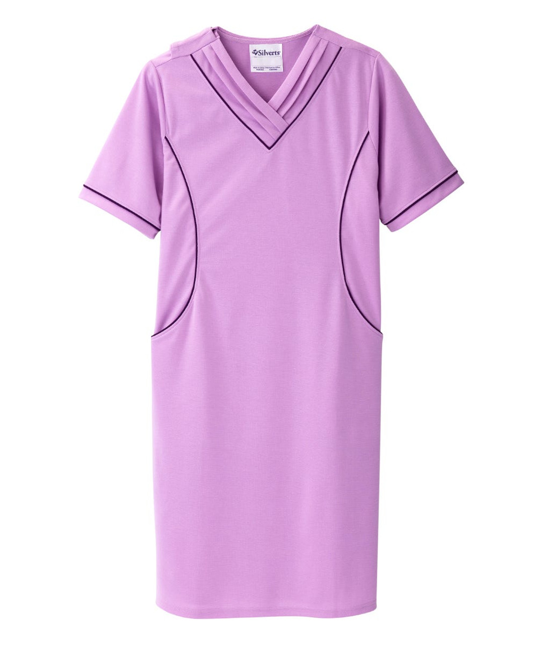 Silverts SV311 Senior Women's Adaptive Open Back Ponte Dress Lilac/Purple, Size=L, SV311-SV582-L