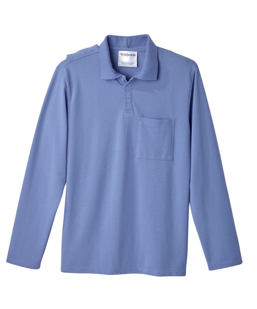 Silverts SV50780 Mens Adaptive Open Back Polo Shirt Ciel Blue, Size=3XL, SV50780-CIE-3XL