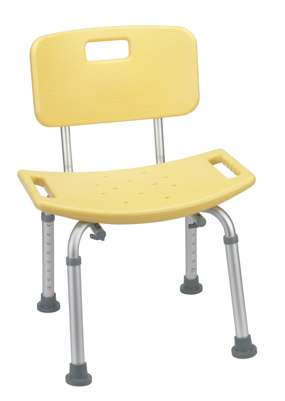 Drive 12202KDRY-1 Bathroom Safety Shower Tub Bench Chair with Back, Yellow (12202KDRY-1)