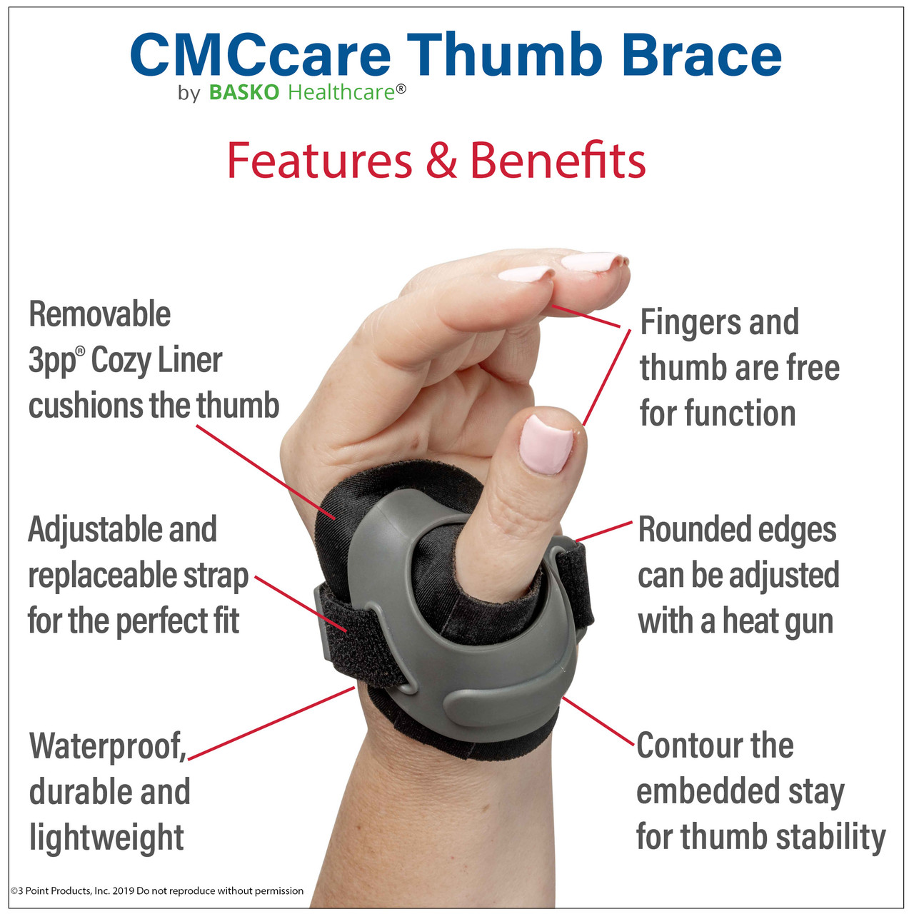 CMC CARE THUMB BRACE LEFT SMALL, 8712L-S