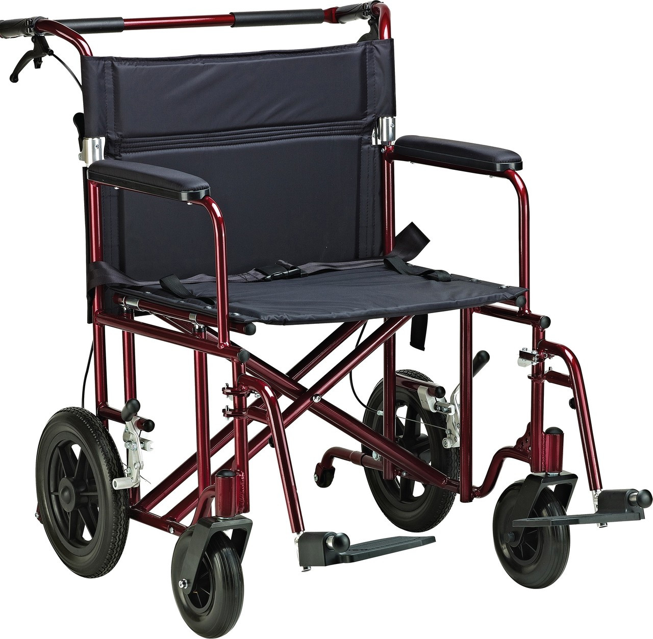 Drive Medical ATC22-R 22" Bariatric Transport Wheelchair,450 lbs. Weight Capacity Full Length, Fixed Height, Padded Black
