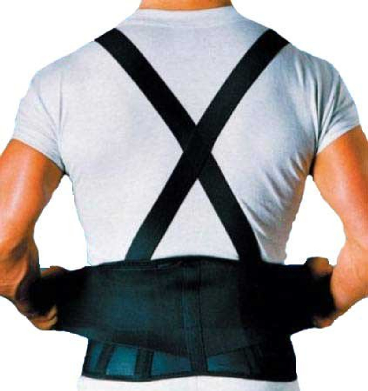 DURA FOAM 9" UNISEX BACK BELT WITH SUSPENDERS - MD/LG, SA0109 BLA M/L