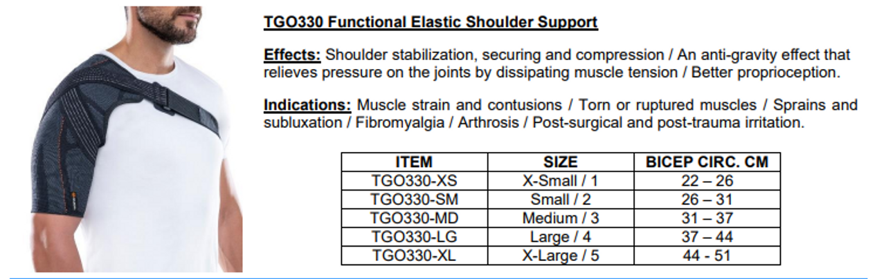 FUNCTIONAL ELASTIC SHOULDER SUPPORT - LG/4, TGO330-LG