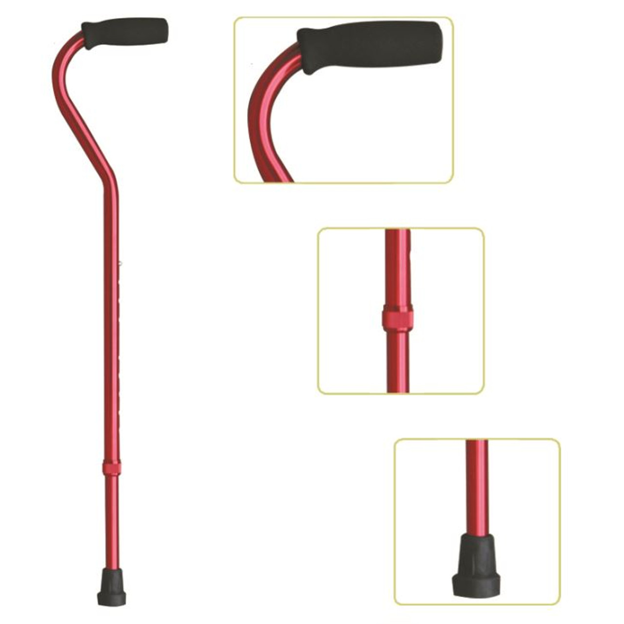 Lifesupply CA-3140LA Height Adjustable Lightweight Offset Handle Walking Cane