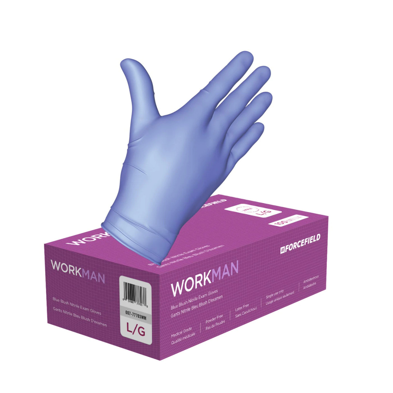 Workman 007-77702WM Nitrile Disposable Examination Gloves Medium (Case of 1000 Gloves)