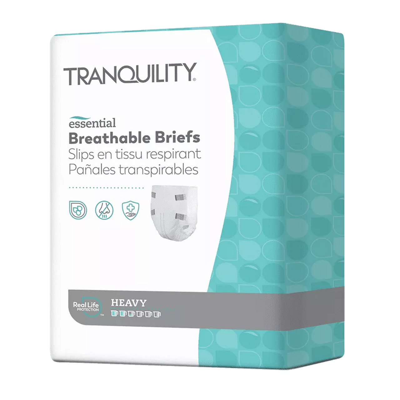 Tranquility 2747 Essential Breathable Briefs  Extra Large, 8x8s