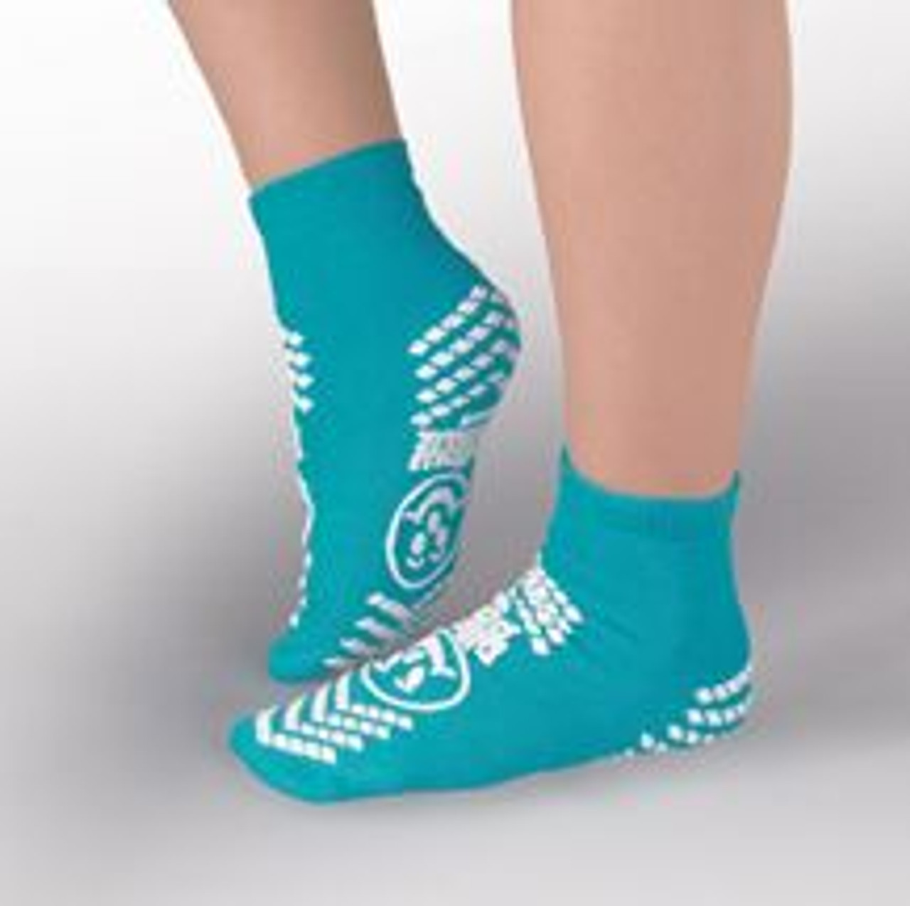 PillowPaws 1096-001 Terries Double Imprint Slipper Sock Teal Adult 5 7, 12xcase