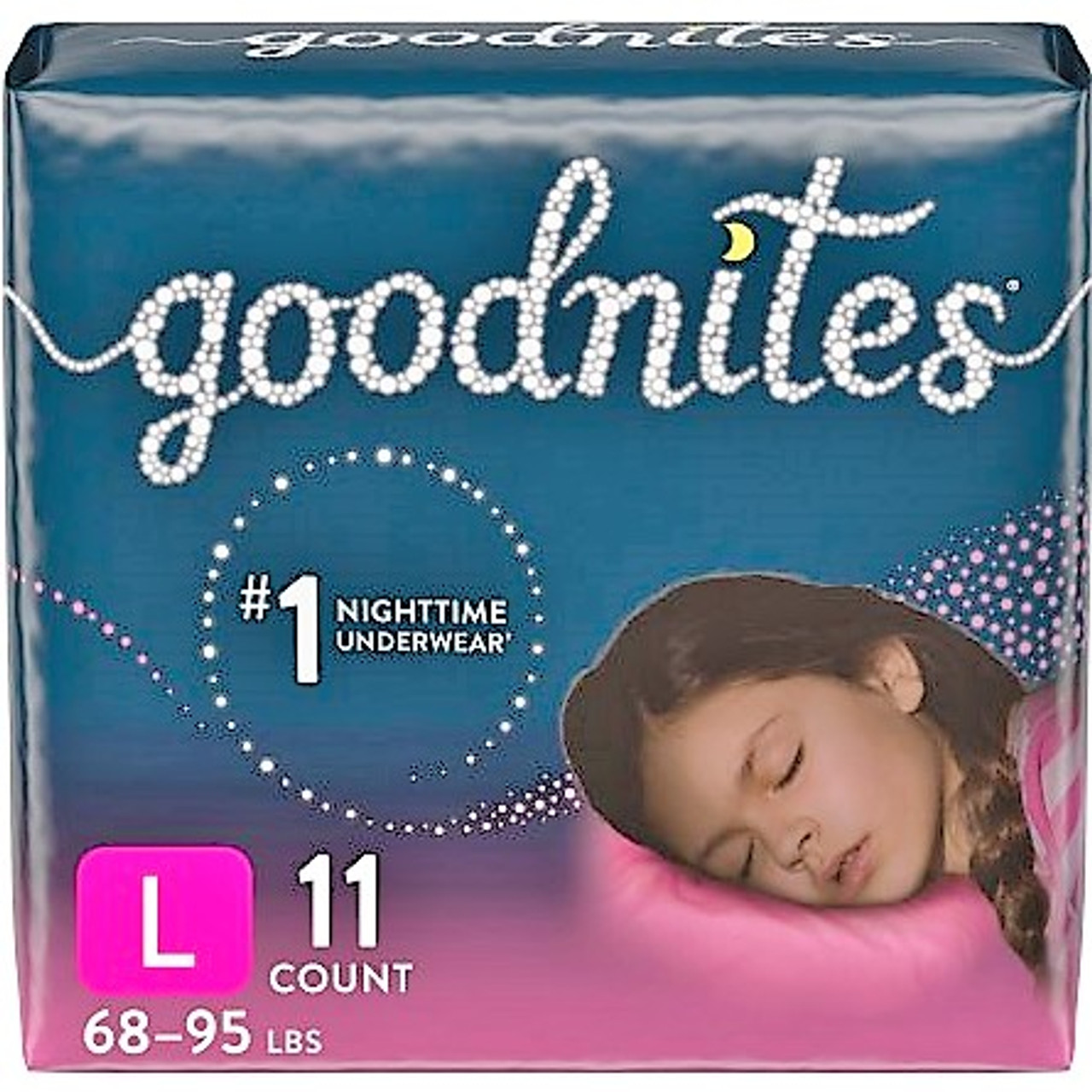 Goodnites 53361 Absorbent Underpants for Boys and Girls Giga, Large, Girl, 34/Box