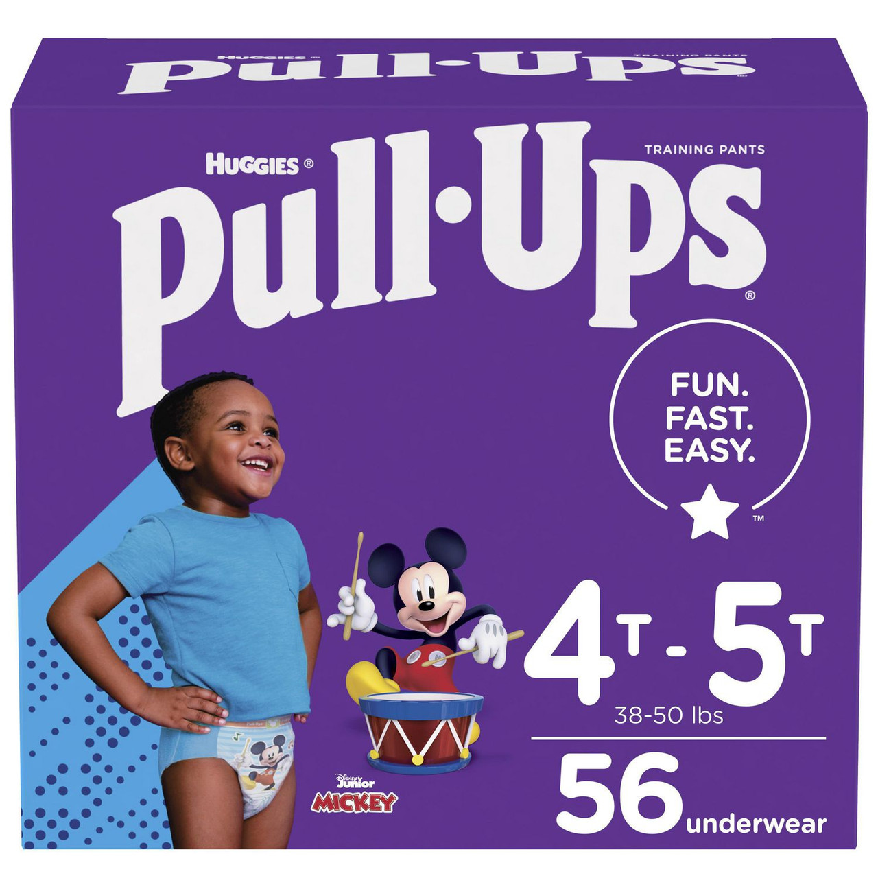 Pull-ups 53637 Training Pants – Learning Designs Mega Extra Large Boy 4T-5T, 56/Box