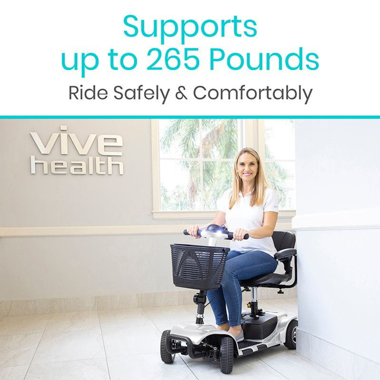 ViveHealth MOB1027SLV 4 Wheel Mobility Scooter VH Silver