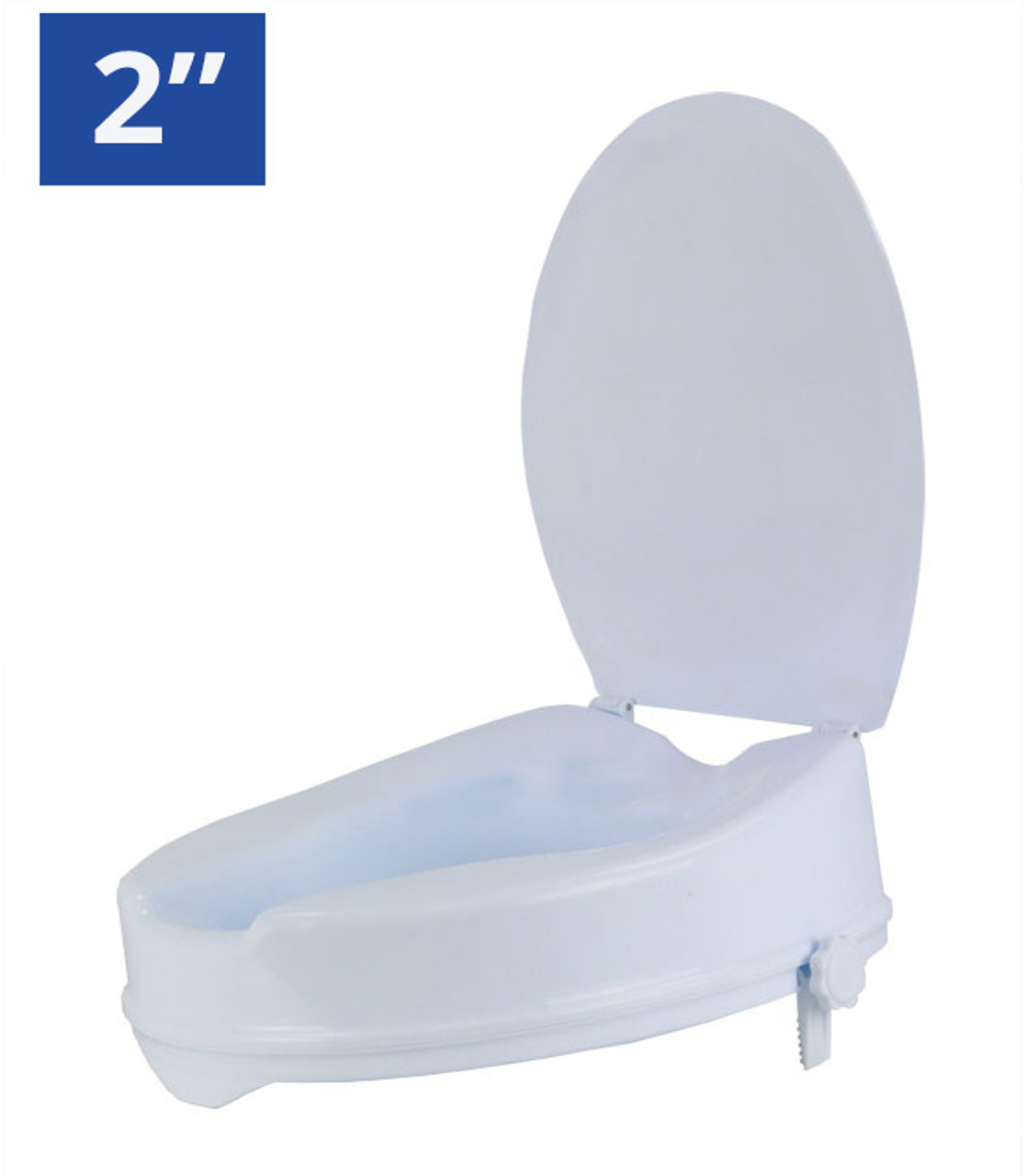 MOBB Health Care 2" Raised Toilet Seat with Lid: MHLRTSD2