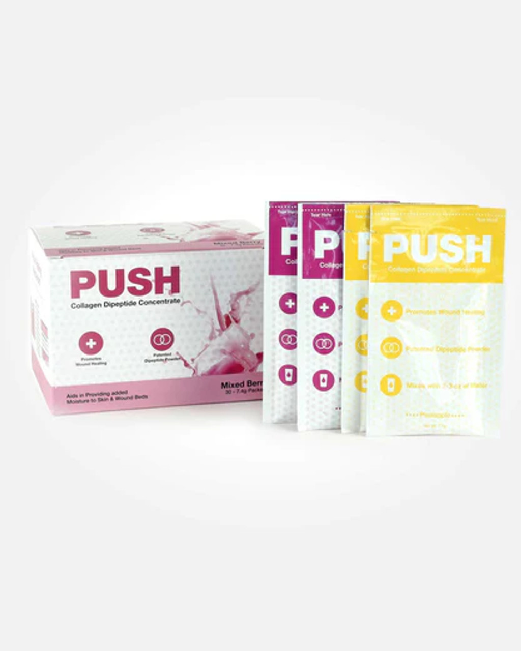 PUSH GH1617 Collagen Dipeptide Concentrate - Variety Case / 30 Single Serve Packets - Case of 6