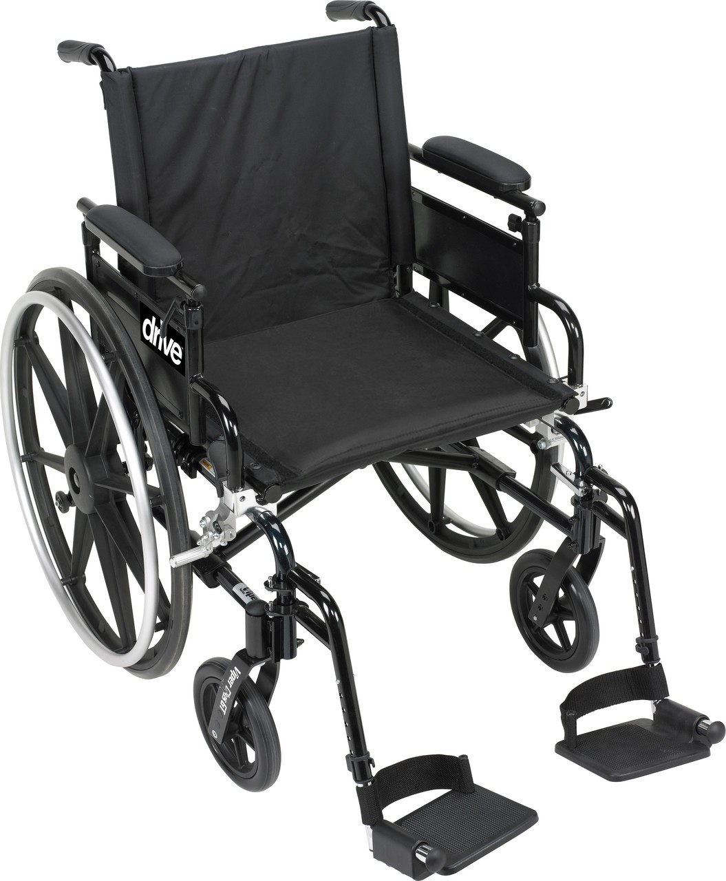 Drive PLA418FBFAARAD-ELR Viper Plus GT Wheelchair with Flip Back Removable Adjustable Full Arms, Elevating Leg Rests, 18"