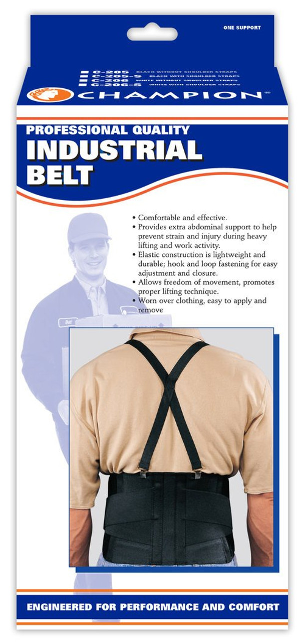 Champion C-206 Industrial Belt w/o Suspenders - Black or White S-M-L-XL-2XL (C-206)