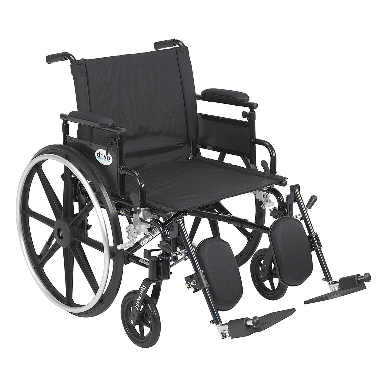 Drive PLA422FBDAAR-ELR Viper Plus GT Wheelchair with Flip Back Removable Adjustable Desk Arms, Elevating Leg Rests, 22" Seat