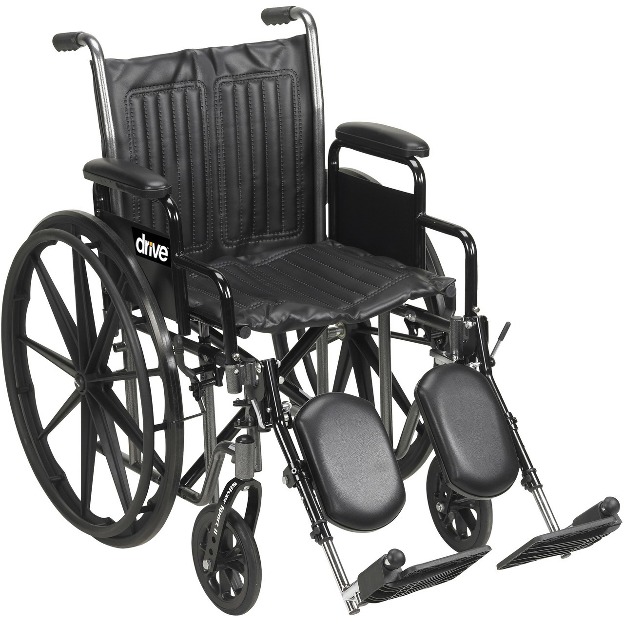SSP218DDA-ELR Silver Sport 2 Wheelchair, Detachable Desk Arms, Elevating Leg Rests, 18" Seat (SSP218DDA-ELR)