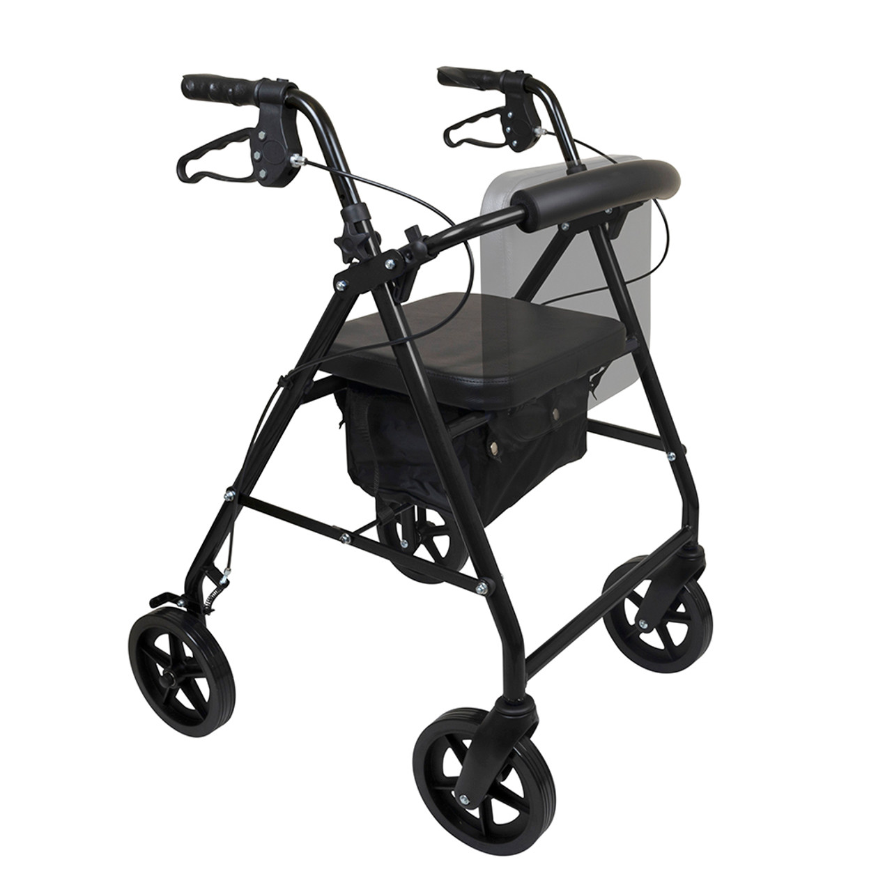 ProBasics Deluxe Aluminum Rollator with 8-inch Wheels, Black