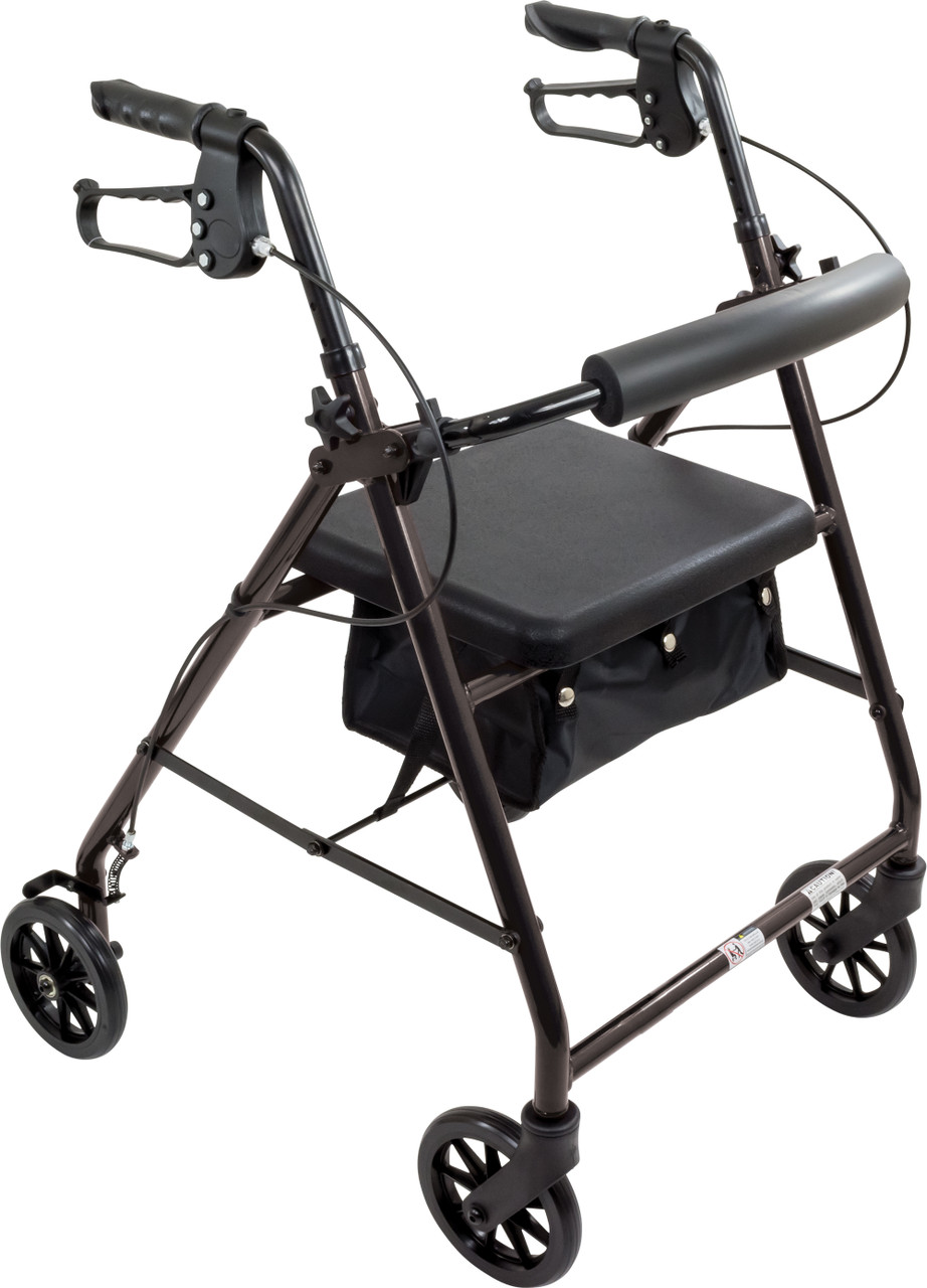 ProBasics Aluminum Rollator with 6-inch Wheels, Black, 300 lb Weight Capacity